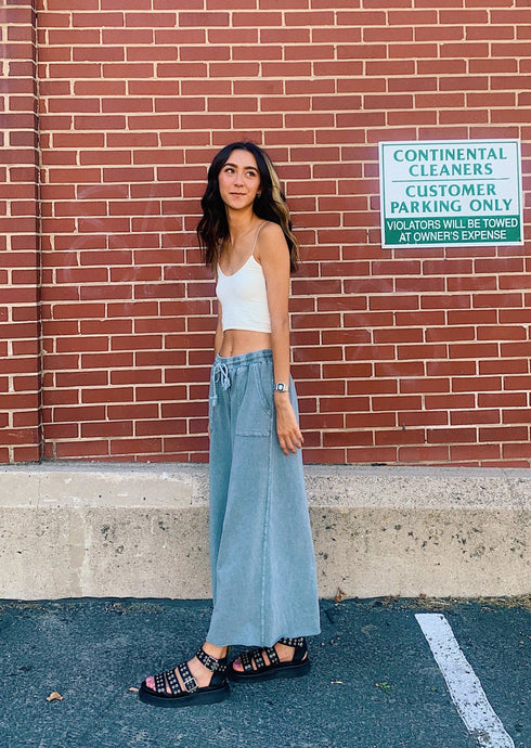 Sun Soaked Lounge Pant// Washed Teal